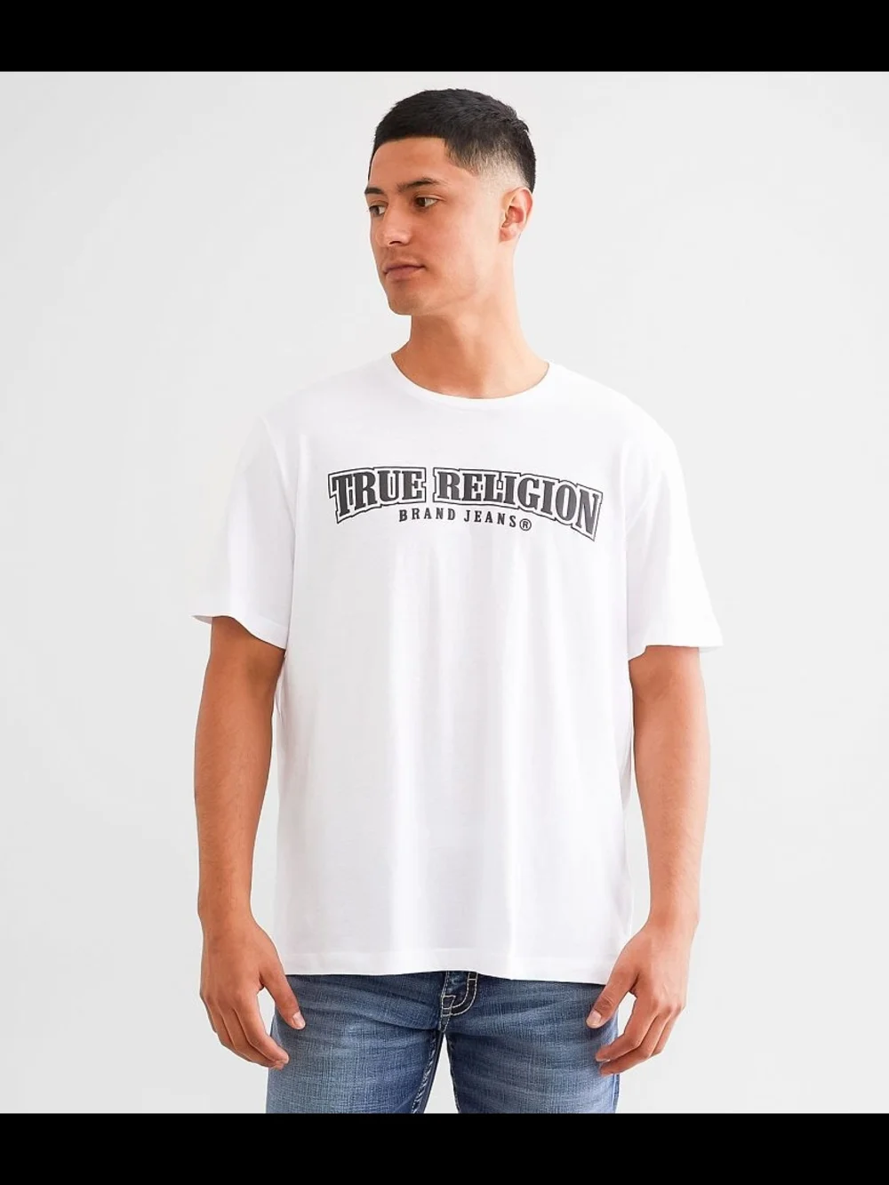 True Religion White T-Shirt with Black Logo